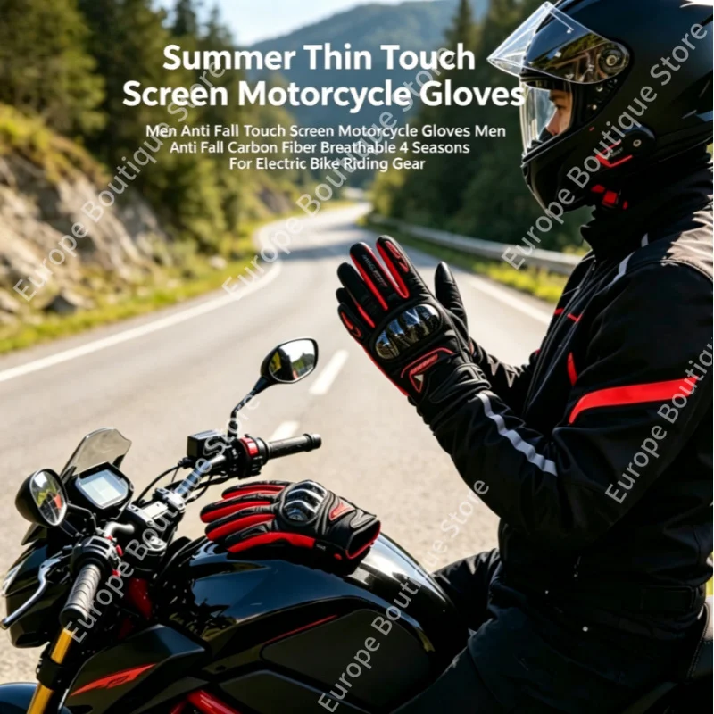 2026NEW 4 Seasons Summer Motorcycle Gloves Men Thin Touch Screen Carbon Fiber Anti Fall Breathable for Electric Bike Riding Gear
2026NEW 4 Seasons Summer Motorcycle Gloves Men Thin Touch Screen Carbon Fiber Anti Fall Breathable for Electric Bike Riding Gear