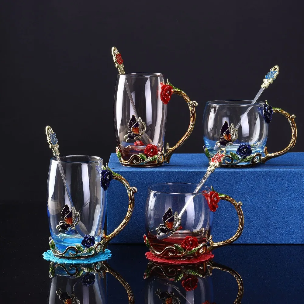 Drinkware Glass Enamel Flower Tea Cup Heat-Resistant Transparent Coffee Cup with Spoon Flower Pattern Tea Mug Afternoon Tea
Drinkware Glass Enamel Flower Tea Cup Heat-Resistant Transparent Coffee Cup with Spoon Flower Pattern Tea Mug Afternoon Tea