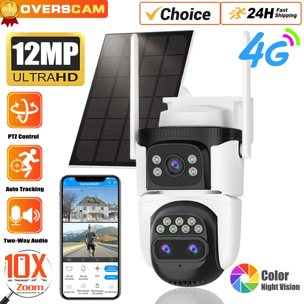 15MP 4G Solar-Powered Outdoor Camera with Dual Lens 10X Zoom Auto-Tracking IP66 Waterproof Infrared Night Vision Wide-Angle View
15MP 4G Solar-Powered Outdoor Camera with Dual Lens 10X Zoom Auto-Tracking IP66 Waterproof Infrared Night Vision Wide-Angle View