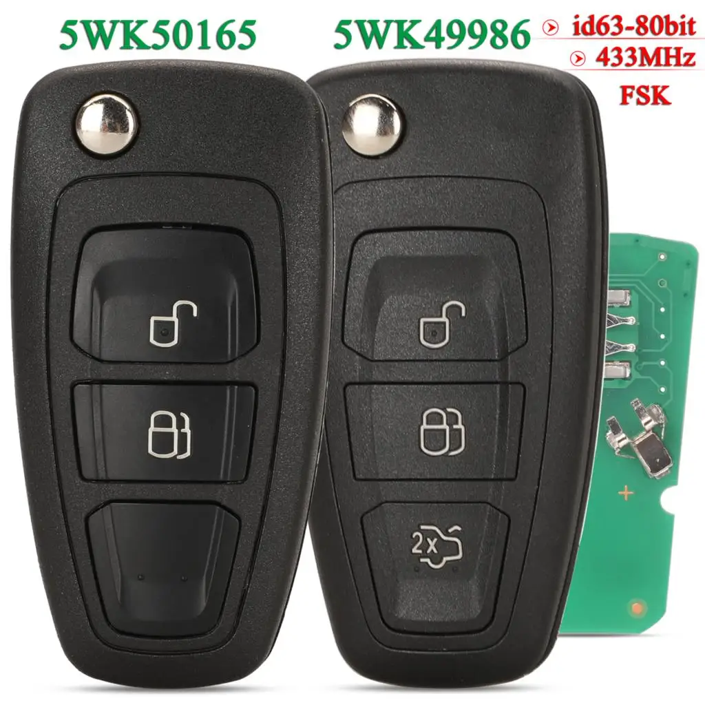 jingyuqin 2/3 Buttons 5WK50165 Car Remote Key 4D83 For Ford C-Max Focus Galaxy Ranger Mondeo S-Max HU101 FSK 433Mhz Fob 5WK49986
jingyuqin 2/3 Buttons 5WK50165 Car Remote Key 4D83 For Ford C-Max Focus Galaxy Ranger Mondeo S-Max HU101 FSK 433Mhz Fob 5WK49986