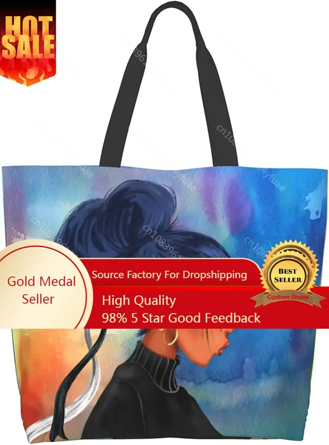 African American Shoulder Handbag for Women Afro Black Girl with Crown Canvas Tote Bag Reusable Shopping Bags Large Capacity
African American Shoulder Handbag for Women Afro Black Girl with Crown Canvas Tote Bag Reusable Shopping Bags Large Capacity
