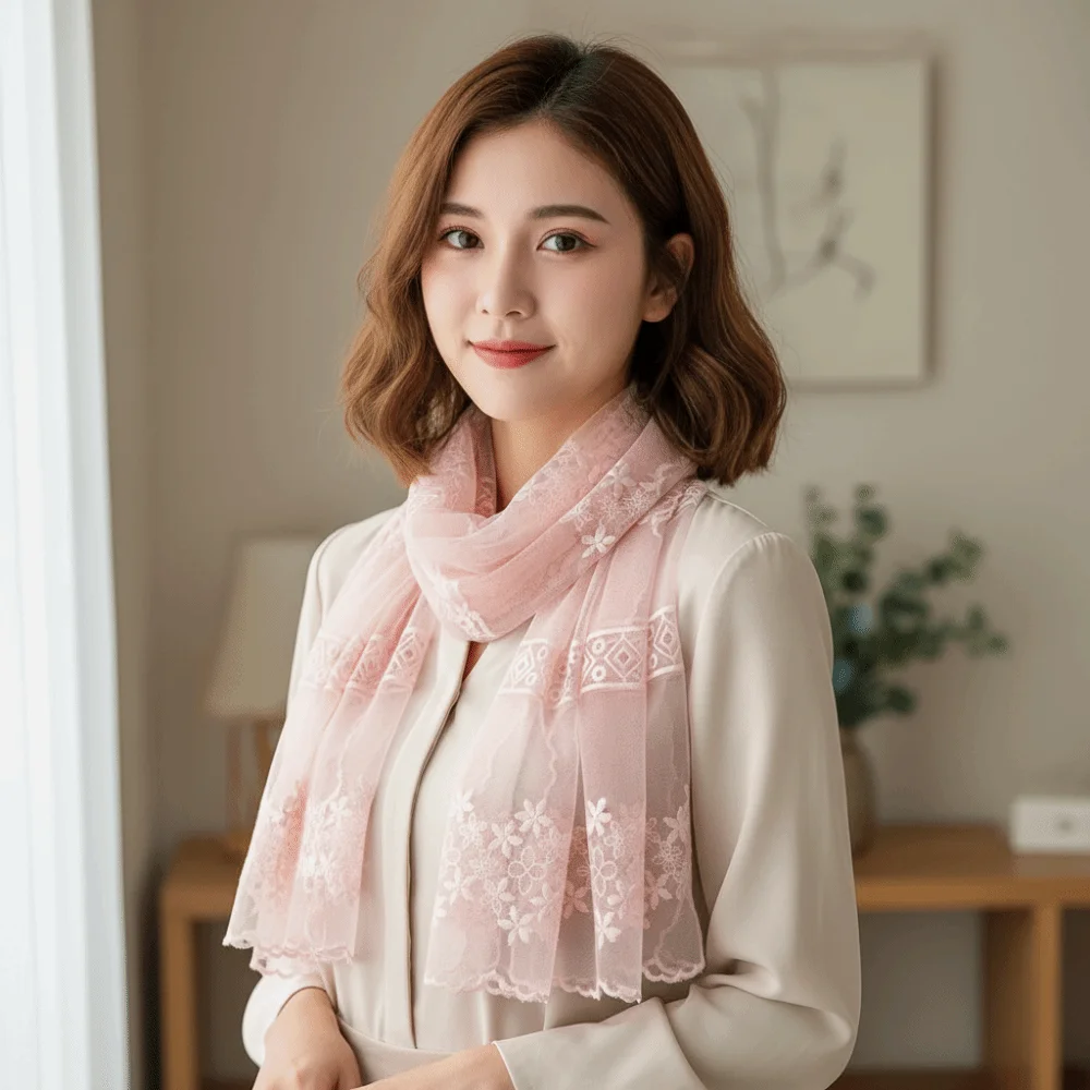 Elegant Ribbon Embroidery Lace Scarf Thin Korean Style Flower Scarf Neckerchief Printed Lace Scarves Beach
Elegant Ribbon Embroidery Lace Scarf Thin Korean Style Flower Scarf Neckerchief Printed Lace Scarves Beach