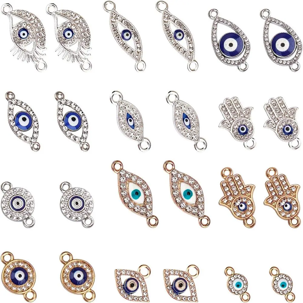 24 Pcs Evil Eye Charms Alloy Links Necklace Connectors Alloy Evil Eye Pendants for DIY Bracelet Earrings
24 Pcs Evil Eye Charms Alloy Links Necklace Connectors Alloy Evil Eye Pendants for DIY Bracelet Earrings