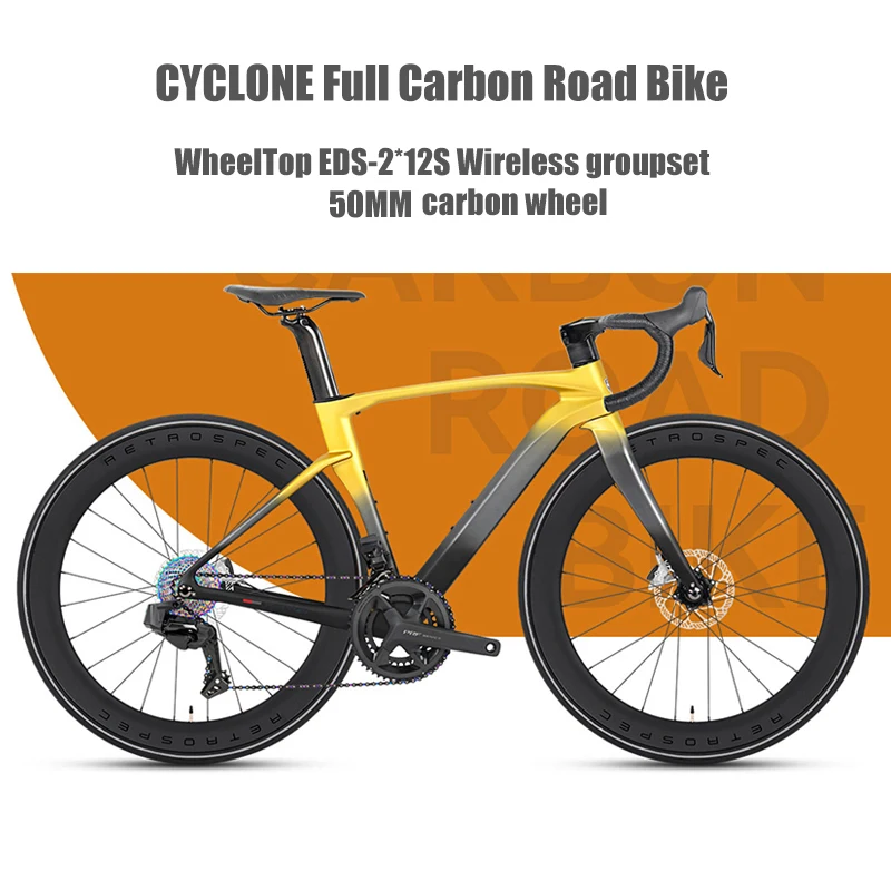 TWITTER 700X28C Electronic Shifting Carbon Road Bike Wheeltop EDS TX-24S Wireless Bicycle With Full Hydraulic Disc Brakes
TWITTER 700X28C Electronic Shifting Carbon Road Bike Wheeltop EDS TX-24S Wireless Bicycle With Full Hydraulic Disc Brakes