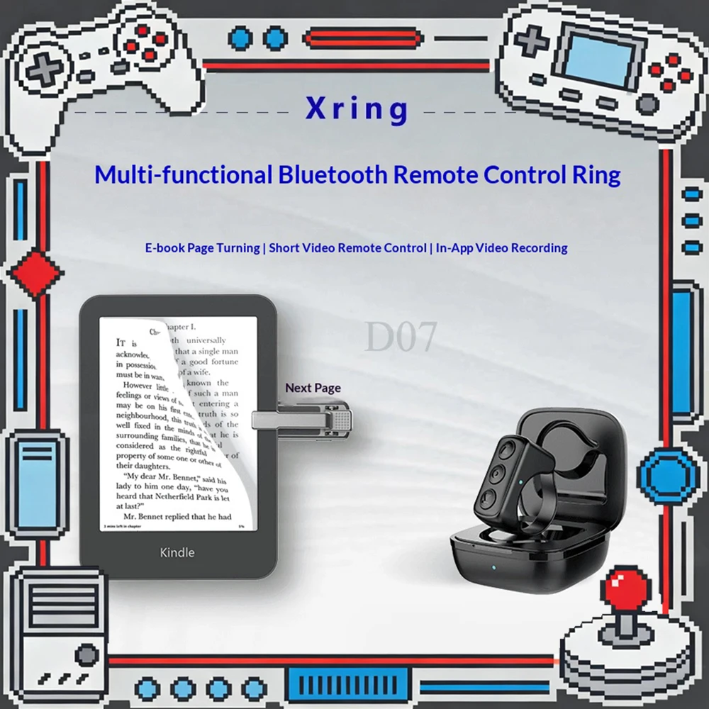 Xring D07 Bluetooth Remote Control Ring Bring Your Own Bracket APP Internal Recording Video Phone Page Turning Ring For Gifts
Xring D07 Bluetooth Remote Control Ring Bring Your Own Bracket APP Internal Recording Video Phone Page Turning Ring For Gifts