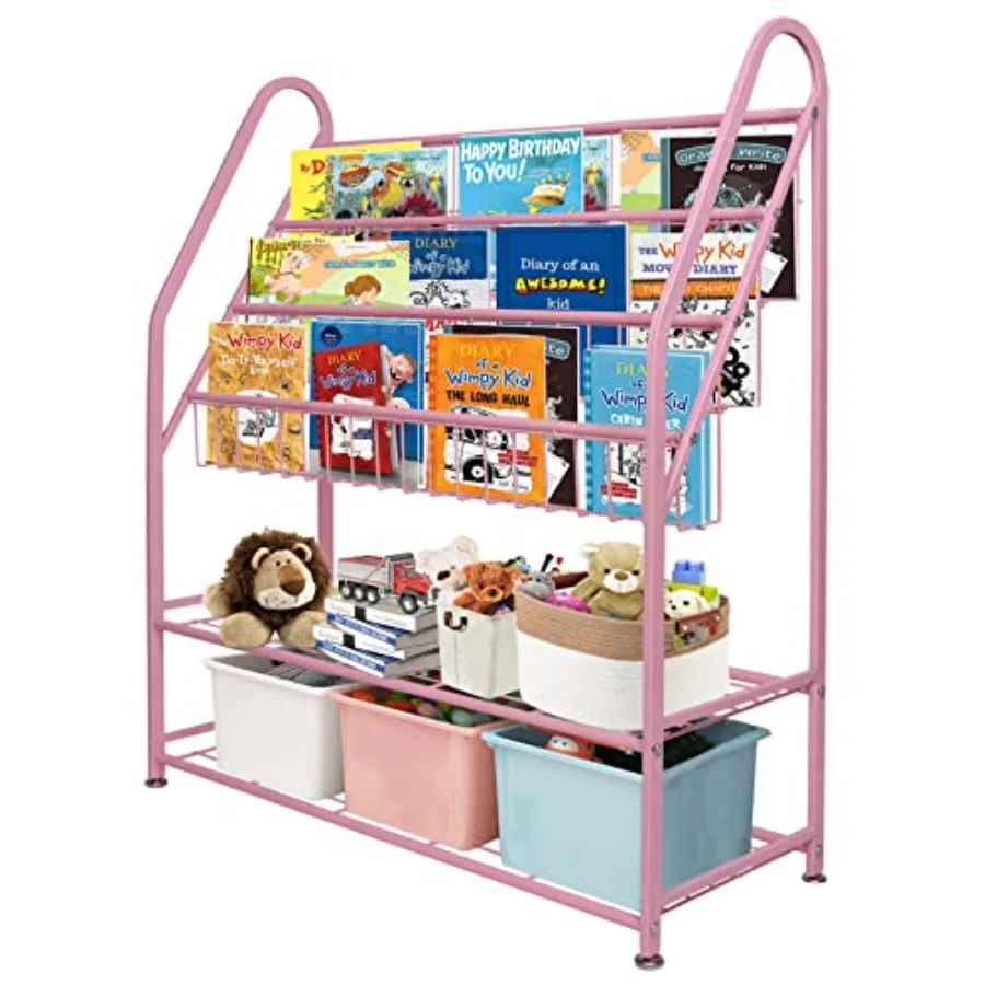 Metal Bookshelf Bookcase Freestanding for Girls Room 32 Inch Toddler Stable Bookcase Bookstore Library Book Unit Storage
Metal Bookshelf Bookcase Freestanding for Girls Room 32 Inch Toddler Stable Bookcase Bookstore Library Book Unit Storage