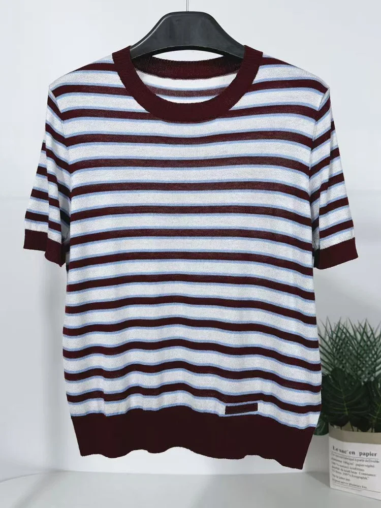 4K Ice Sensation Mixed Silk Knitted ort Sve T-irt Women's Casual Versatile Slimming Top Comfortable Breathable Summer ...
4K Ice Sensation Mixed Silk Knitted ort Sve T-irt Women's Casual Versatile Slimming Top Comfortable Breathable Summer ...