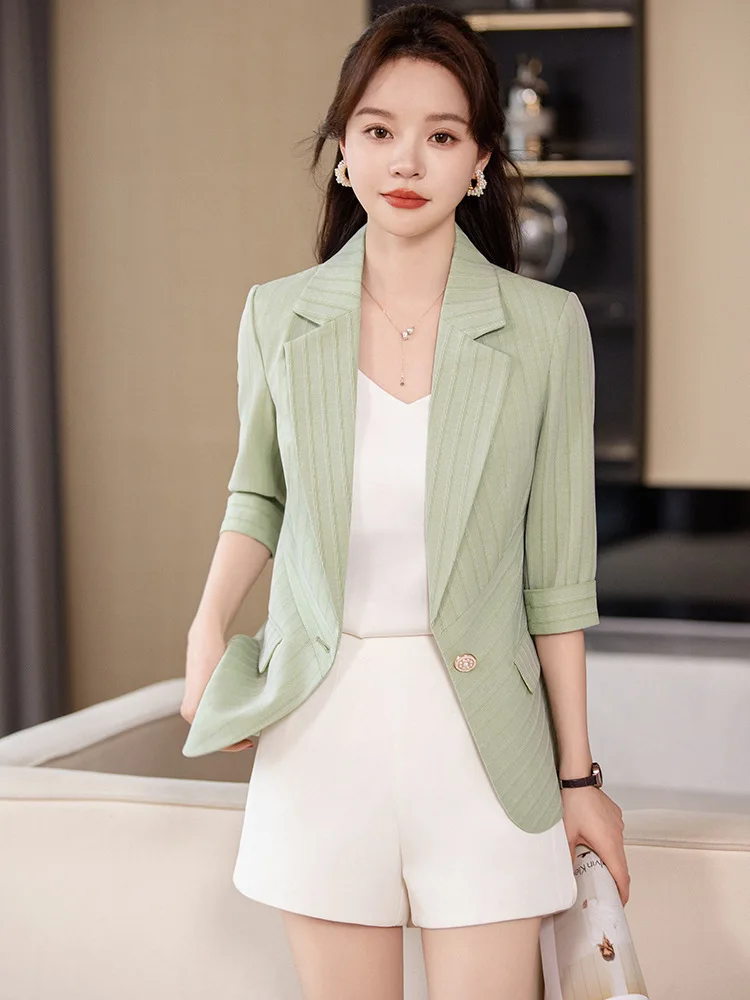 Half Sleeve Elegant Styles Women Formal Blazers Coat Jackets Coat Professional Ladies Office Work Wear Career Outwear Tops
Half Sleeve Elegant Styles Women Formal Blazers Coat Jackets Coat Professional Ladies Office Work Wear Career Outwear Tops