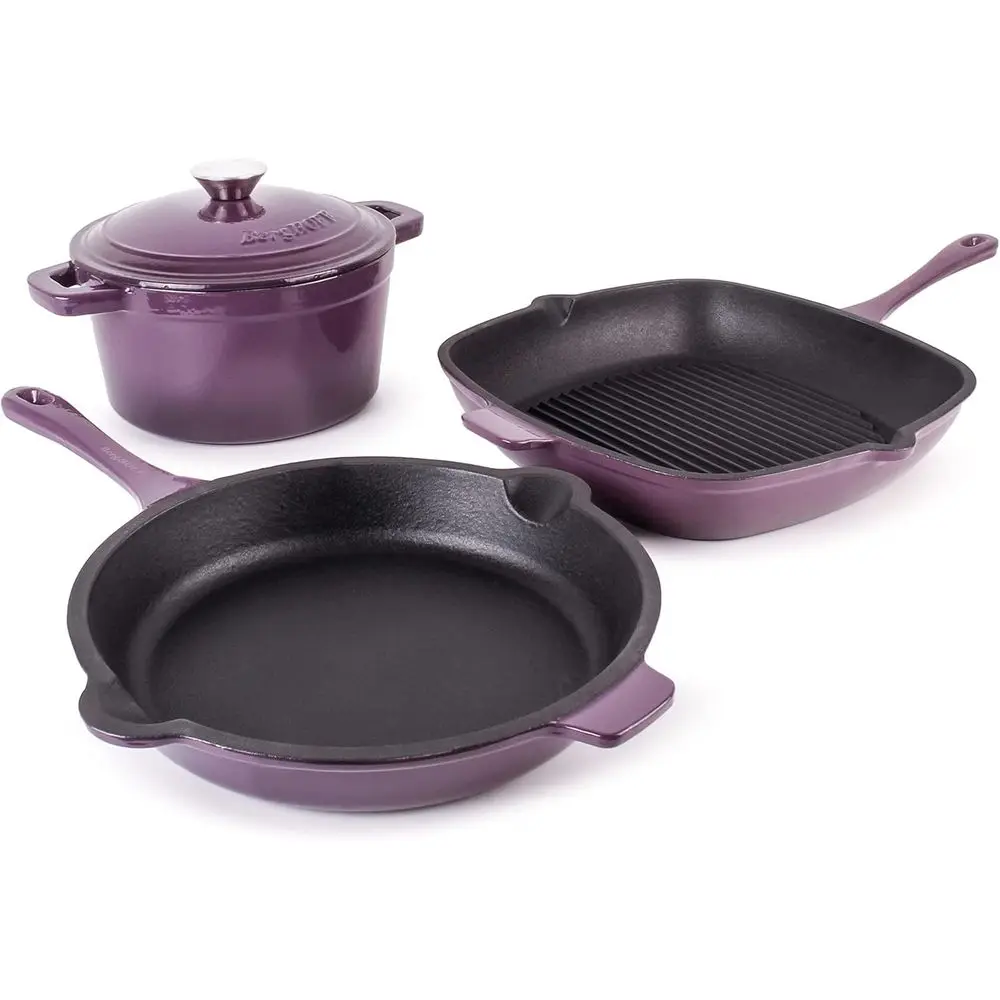 11 Grill Pan, 10 Fry Pan, 3-Quart Dutch Oven, Matching Lids, Even Heat, Oven Safe, 4-Piece Enameled Cast Iron Cookware Set
11 Grill Pan, 10 Fry Pan, 3-Quart Dutch Oven, Matching Lids, Even Heat, Oven Safe, 4-Piece Enameled Cast Iron Cookware Set