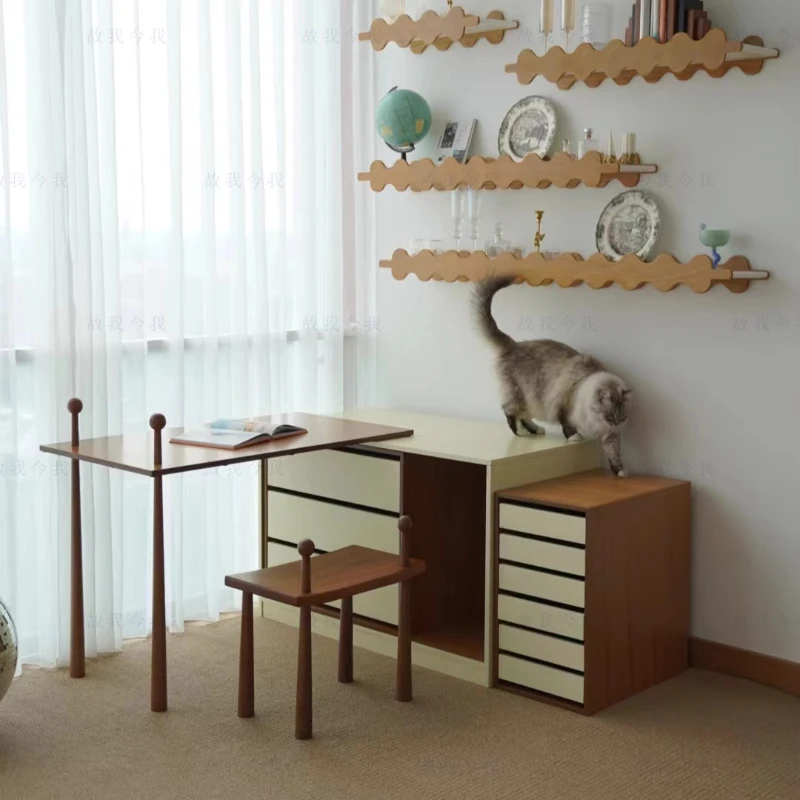 Multifunctional combination table, computer office, dresser, chest of drawers, rotating table and stool 
Multifunctional combination table, computer office, dresser, chest of drawers, rotating table and stool