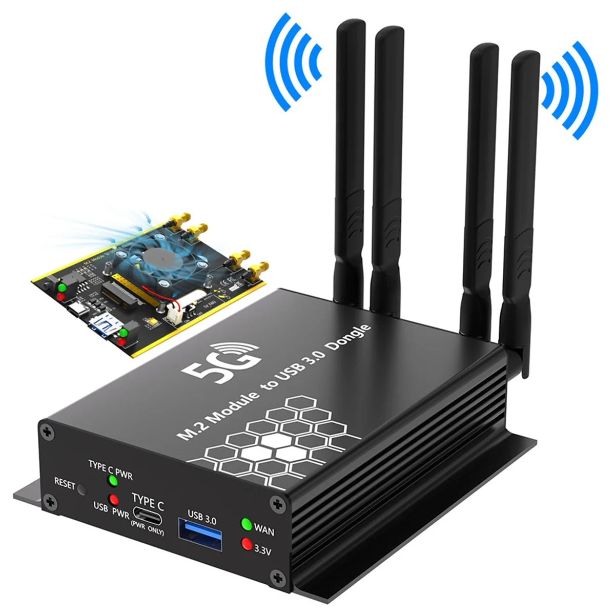 Беспроводной адаптер COTS-tUSB 3.0 к NGFF M.2 B-Key, 1 слот для SIM-карты, 4 антенны и чехол с USB-кабелем для 5G 4G LTE WWAN
Беспроводной адаптер COTS-tUSB 3.0 к NGFF M.2 B-Key, 1 слот для SIM-карты, 4 антенны и чехол с USB-кабелем для 5G 4G LTE WWAN