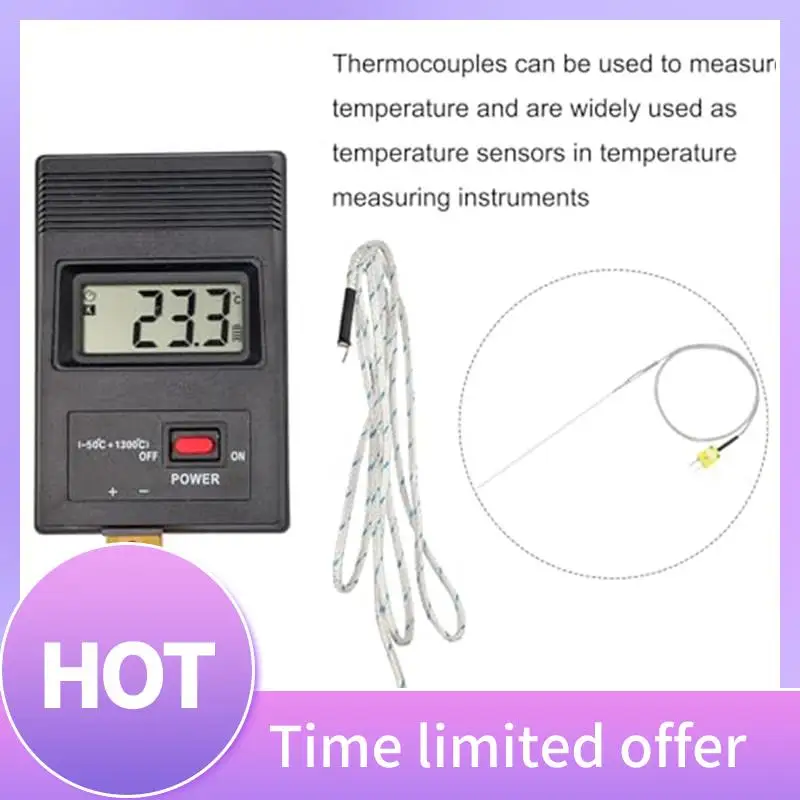 B69C K Type Thermocouple With Plug, Meter Temperature Sensor Probe -50 To 1100°C,3.3Ft Wire
B69C K Type Thermocouple With Plug, Meter Temperature Sensor Probe -50 To 1100°C,3.3Ft Wire