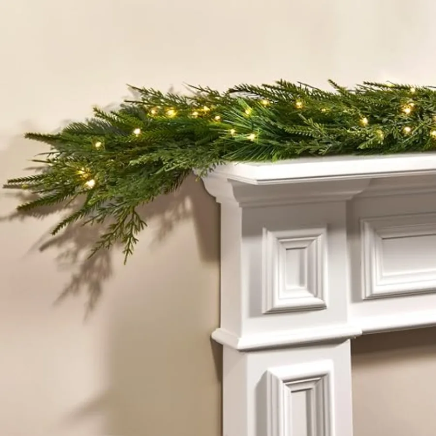 Garland with Lights Battery Operated, 6 Feet Lighted Garland, Realistic Norfolk Pine Garland, Greenery Garland, 100 LED Lights
Garland with Lights Battery Operated, 6 Feet Lighted Garland, Realistic Norfolk Pine Garland, Greenery Garland, 100 LED Lights