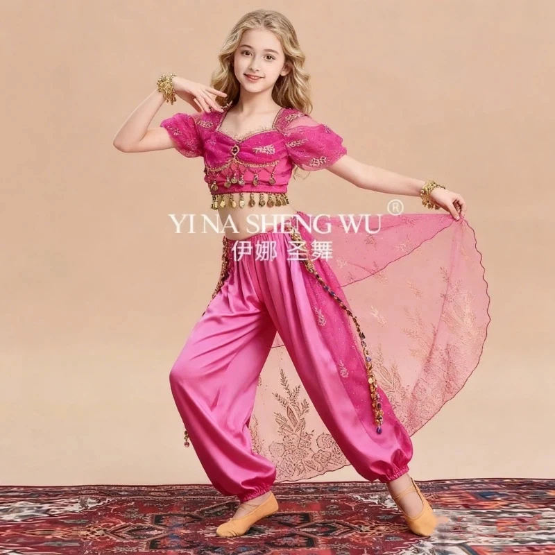 Teenager Bollywood Dance Performance Set Princess Jasmine Halloween Costume Festival Party Cosplay Children Belly Dance clothing
Teenager Bollywood Dance Performance Set Princess Jasmine Halloween Costume Festival Party Cosplay Children Belly Dance clothing