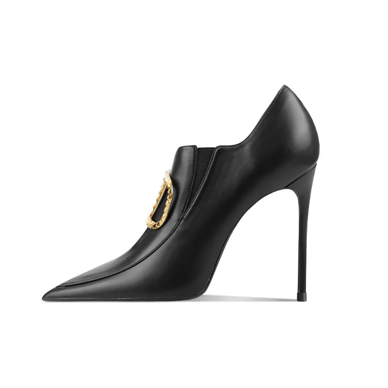 Black Leather High Heels with Metal Buckle Comfortable Versatile Women Ankle Boots New Arrival
Black Leather High Heels with Metal Buckle Comfortable Versatile Women Ankle Boots New Arrival