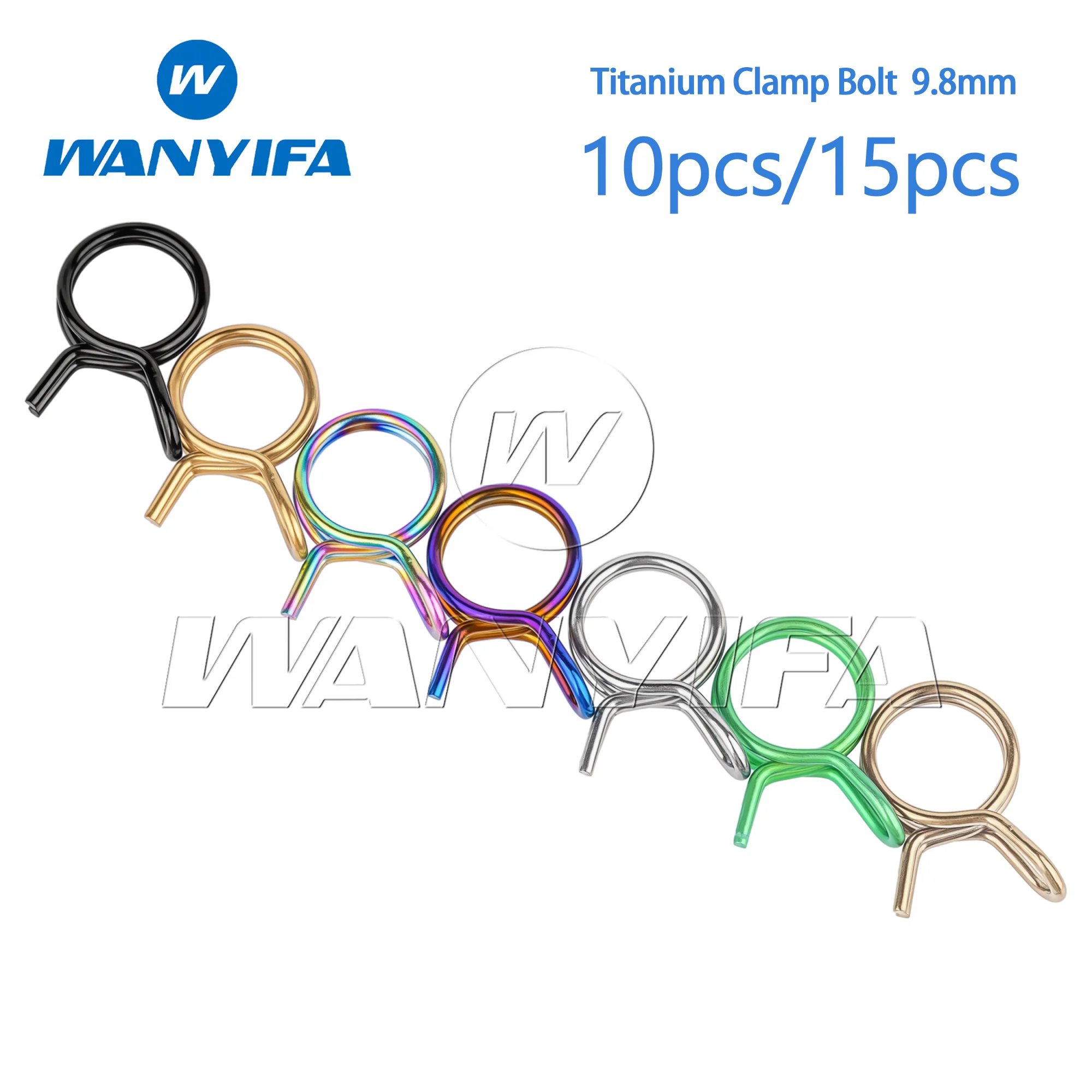 Wanyifa 10/15pcs 9.8mm Titanium Clamp Bolt for Motorcycle & Auto Oil / Water Hose Fastening
Wanyifa 10/15pcs 9.8mm Titanium Clamp Bolt for Motorcycle & Auto Oil / Water Hose Fastening