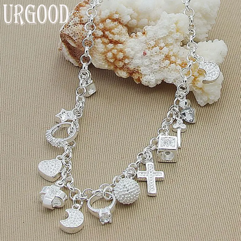 925 Sterling Silver AAA Zircon Star Heart Lock Cross Necklace 18 Inch For Women Party Engagement Wedding Fashion Jewelry
925 Sterling Silver AAA Zircon Star Heart Lock Cross Necklace 18 Inch For Women Party Engagement Wedding Fashion Jewelry