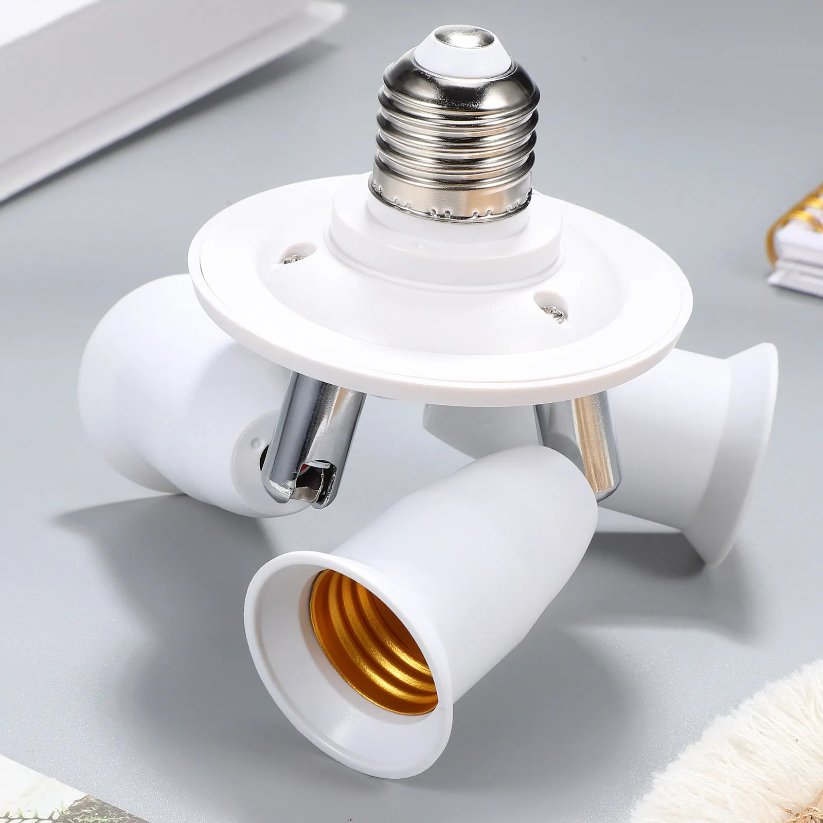 E27 E26 LED Light Socket Splitter 3 Way Rotatable Lamp Head Adapter Extender for High Ceilings Bulb Converter Led Light Adapter
E27 E26 LED Light Socket Splitter 3 Way Rotatable Lamp Head Adapter Extender for High Ceilings Bulb Converter Led Light Adapter