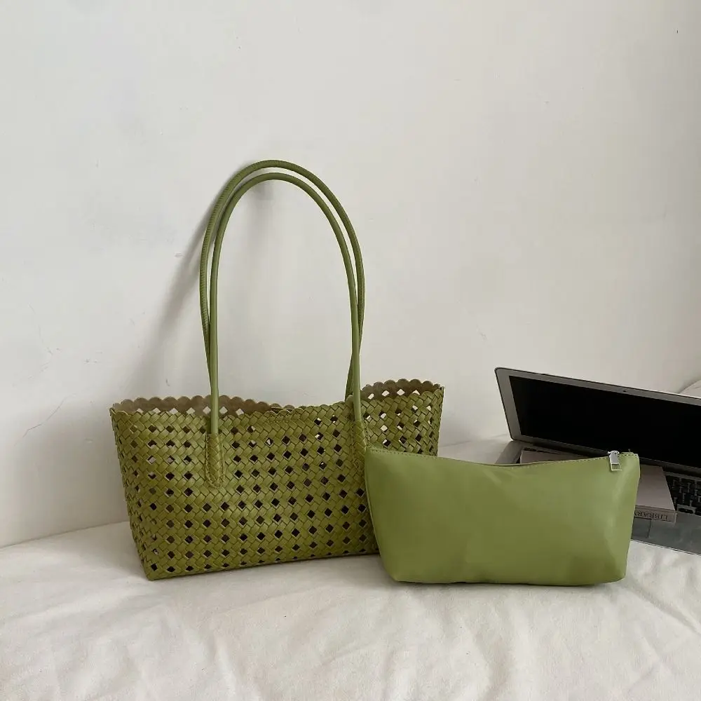 Trendy Large Capacity Leather Woven Tote Bag Fashion Foldable Woven Handbag Simple Handbag Hollow Out Weave Bag Beach
Trendy Large Capacity Leather Woven Tote Bag Fashion Foldable Woven Handbag Simple Handbag Hollow Out Weave Bag Beach