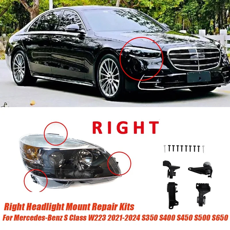 1Pair Front Headlight Bracket Mount Repair Kits For Mercedes-Benz S Class W223 2021-2024 S350 A2238208304 A2238208404
1Pair Front Headlight Bracket Mount Repair Kits For Mercedes-Benz S Class W223 2021-2024 S350 A2238208304 A2238208404