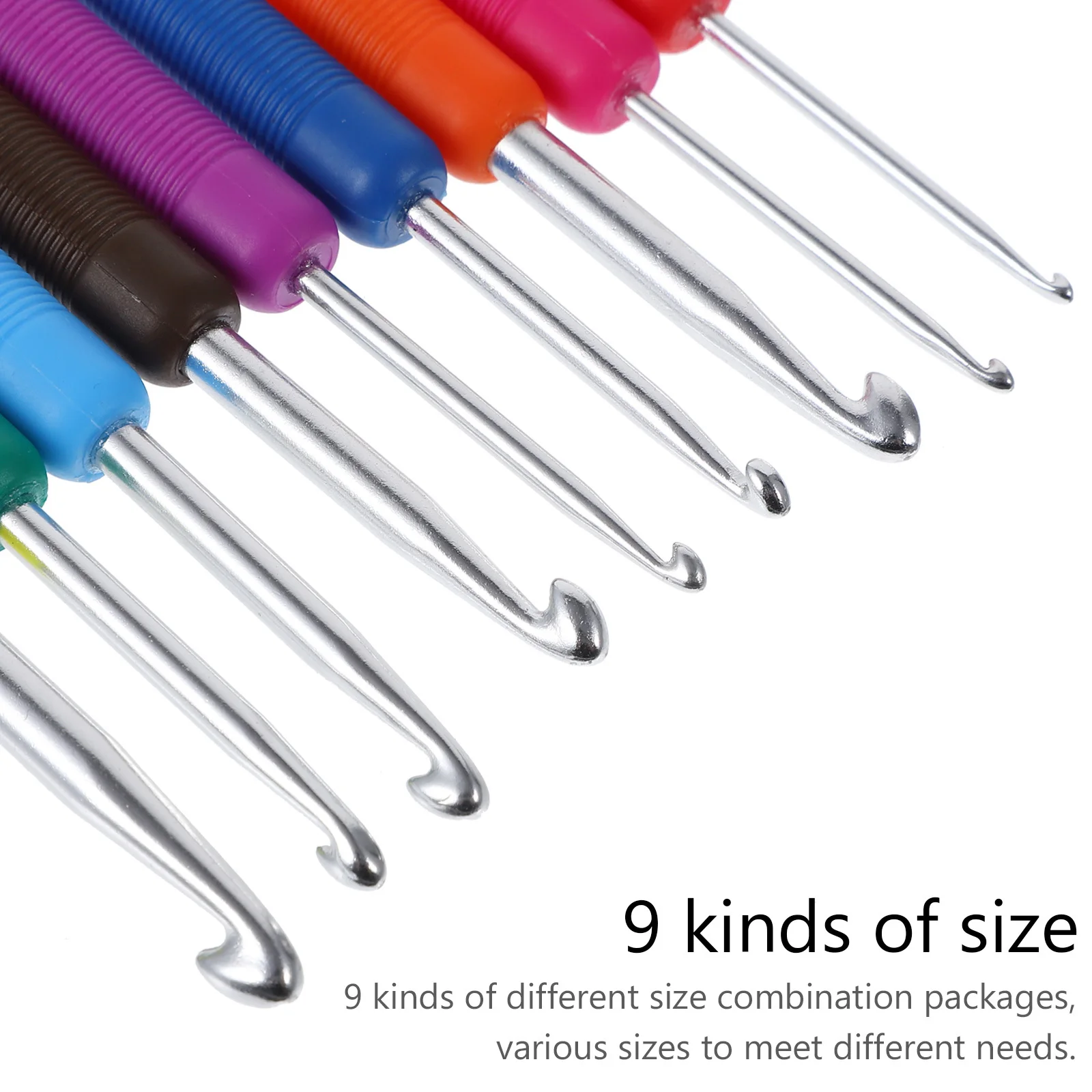 Набор из 9 крючков для вязания с маркерами размеров, эргономичные ручки, идеально подходит для начинающих и любителей рукоделия, аксессуары для вязания
Набор из 9 крючков для вязания с маркерами размеров, эргономичные ручки, идеально подходит для начинающих и любителей рукоделия, аксессуары для вязания