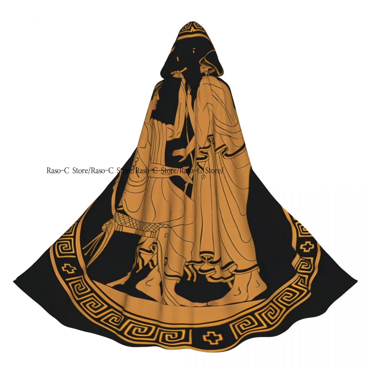 Ancient Greek Drawing Hooded Cloak Polyester Unisex Witch Cape Costume Accessory
Ancient Greek Drawing Hooded Cloak Polyester Unisex Witch Cape Costume Accessory