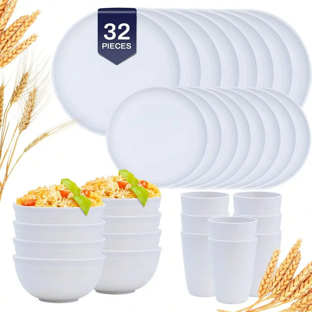 Pcs Wheat Straw Dinnerware Sets, Dinnerware Sets For 8, Unbreakable Microwave Safe For Outdoor Camping Dishes
Pcs Wheat Straw Dinnerware Sets, Dinnerware Sets For 8, Unbreakable Microwave Safe For Outdoor Camping Dishes