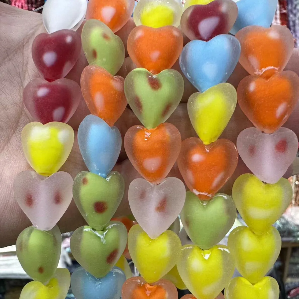 10Pcs Matte Heart Glass Beads Vertical Hole Halo Dyed Loose Beads For DIY Bracelet Phone Chain Jewelry Making
10Pcs Matte Heart Glass Beads Vertical Hole Halo Dyed Loose Beads For DIY Bracelet Phone Chain Jewelry Making
