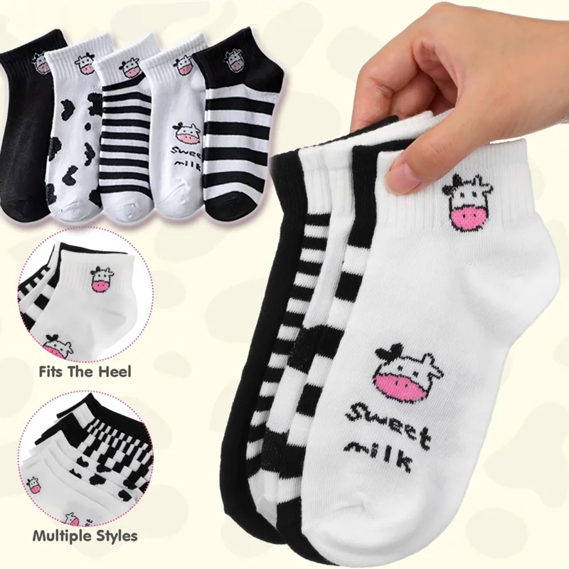Cute Cow Print Socks 10 Pairs Women Girls Kids Cotton Striped Ankle Socks Black White Short Casual Kawaii Animal Socks
Cute Cow Print Socks 10 Pairs Women Girls Kids Cotton Striped Ankle Socks Black White Short Casual Kawaii Animal Socks