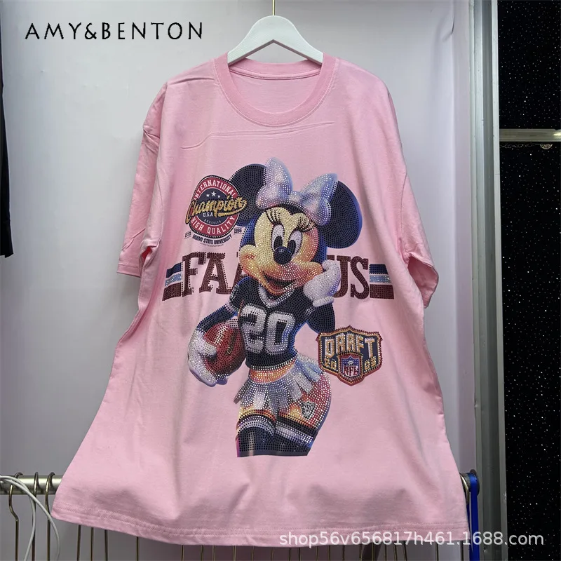 Европейский стиль, тяжелая футболка со стразами и буквами, высококачественная модная свободная футболка с короткими рукавами, женские летние футболки Y2k Kawaii
Европейский стиль, тяжелая футболка со стразами и буквами, высококачественная модная свободная футболка с короткими рукавами, женские летние футболки Y2k Kawaii