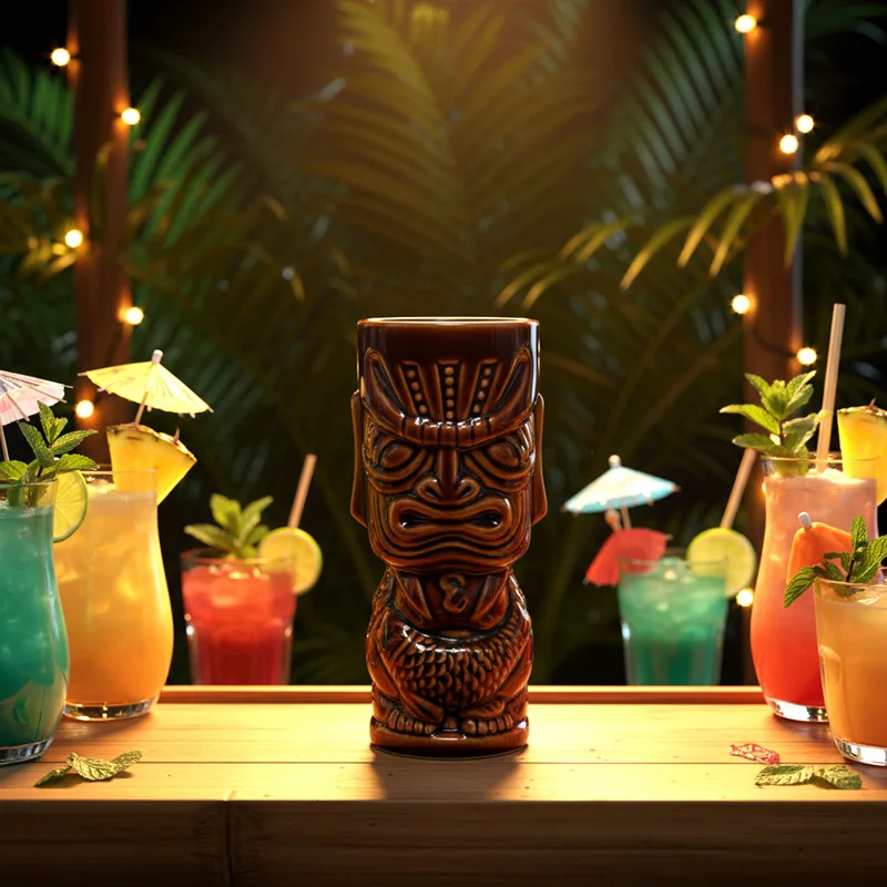 Creative Hawaiian Ceramic Tiki Mug Zombie Cocktail Cup, Decorative Tiki Barware Drinking Cup for Bar Party Collectible Gift
Creative Hawaiian Ceramic Tiki Mug Zombie Cocktail Cup, Decorative Tiki Barware Drinking Cup for Bar Party Collectible Gift