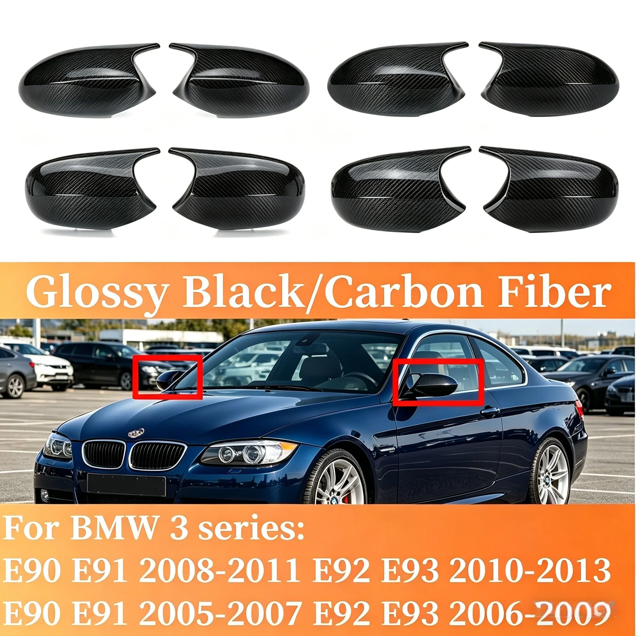 Pair Rearview Mirror Trim Cover Side Wing Cap Exterior For BMW 1 3 Series E81 E82 E87 E88 E90 E91 E92 E93 2005-2013
Pair Rearview Mirror Trim Cover Side Wing Cap Exterior For BMW 1 3 Series E81 E82 E87 E88 E90 E91 E92 E93 2005-2013