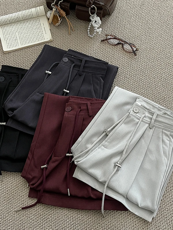 Spring 2025 Loose Wide Leg Suit Pants Women's Casual Trousers Dstring Design Korean Sle High Waist Floor Length
Spring 2025 Loose Wide Leg Suit Pants Women's Casual Trousers Dstring Design Korean Sle High Waist Floor Length