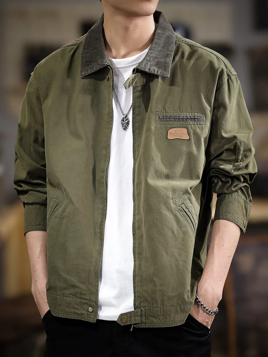 Повседневная мужская свободная посадка в американском стиле ретро с воротником-хомутом, весенняя новая верхняя одежда для отдыха, ветрозащитная длинная застежка-молния све
Повседневная мужская свободная посадка в американском стиле ретро с воротником-хомутом, весенняя новая верхняя одежда для отдыха, ветрозащитная длинная застежка-молния све