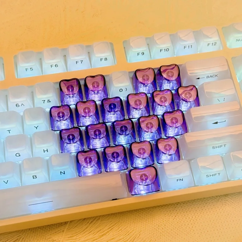 Love purple keycap spot cross-border mechanical keyboard 21 keys transparent PC two-color 0EM height DIY supplementary key
Love purple keycap spot cross-border mechanical keyboard 21 keys transparent PC two-color 0EM height DIY supplementary key