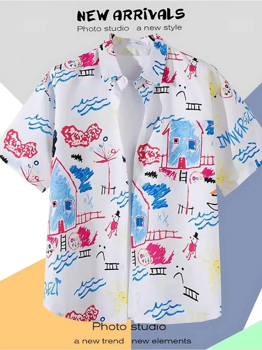 Mens Casual Short Sleeve Button Down Shirt With Tropical Leaf Print
Mens Casual Short Sleeve Button Down Shirt With Tropical Leaf Print
