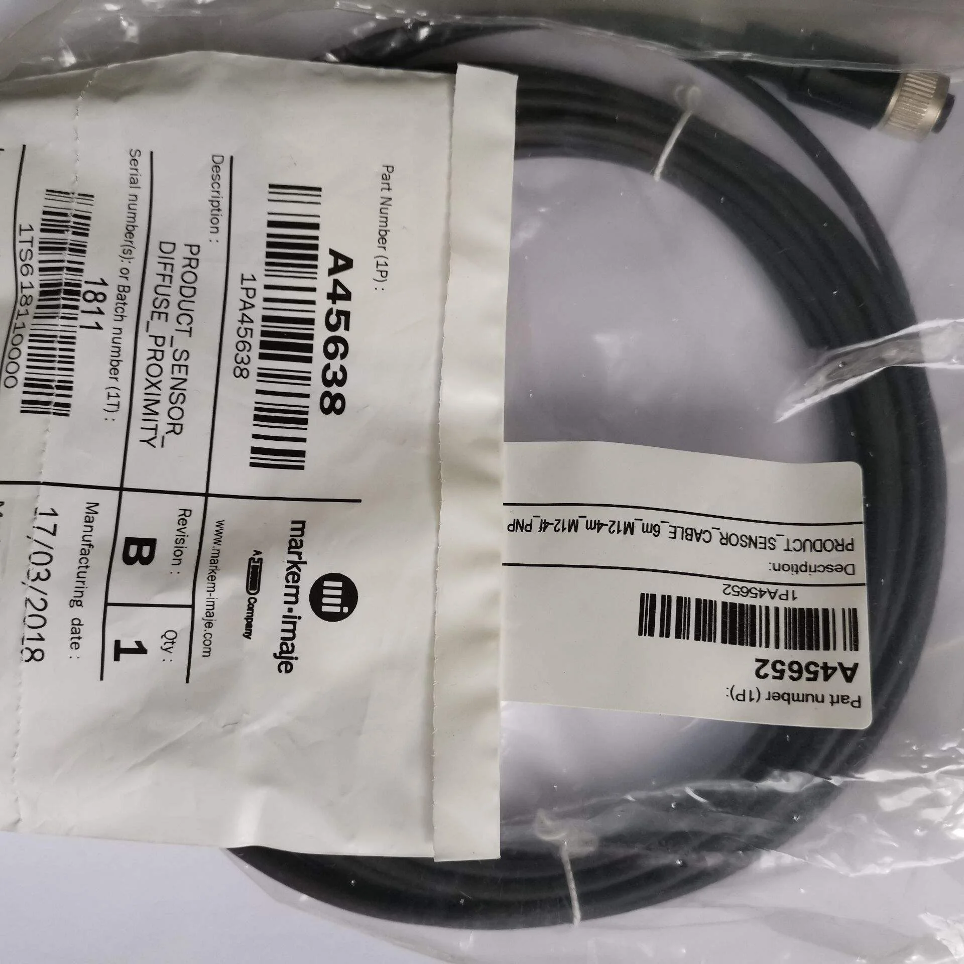 A45638 PRODUCT_SENSOR_DIFFUSE_PROXIMITY USE FOR IMAJE 9018 9028 9029 9020 9030 INKJET CODING PRINTER
A45638 PRODUCT_SENSOR_DIFFUSE_PROXIMITY USE FOR IMAJE 9018 9028 9029 9020 9030 INKJET CODING PRINTER