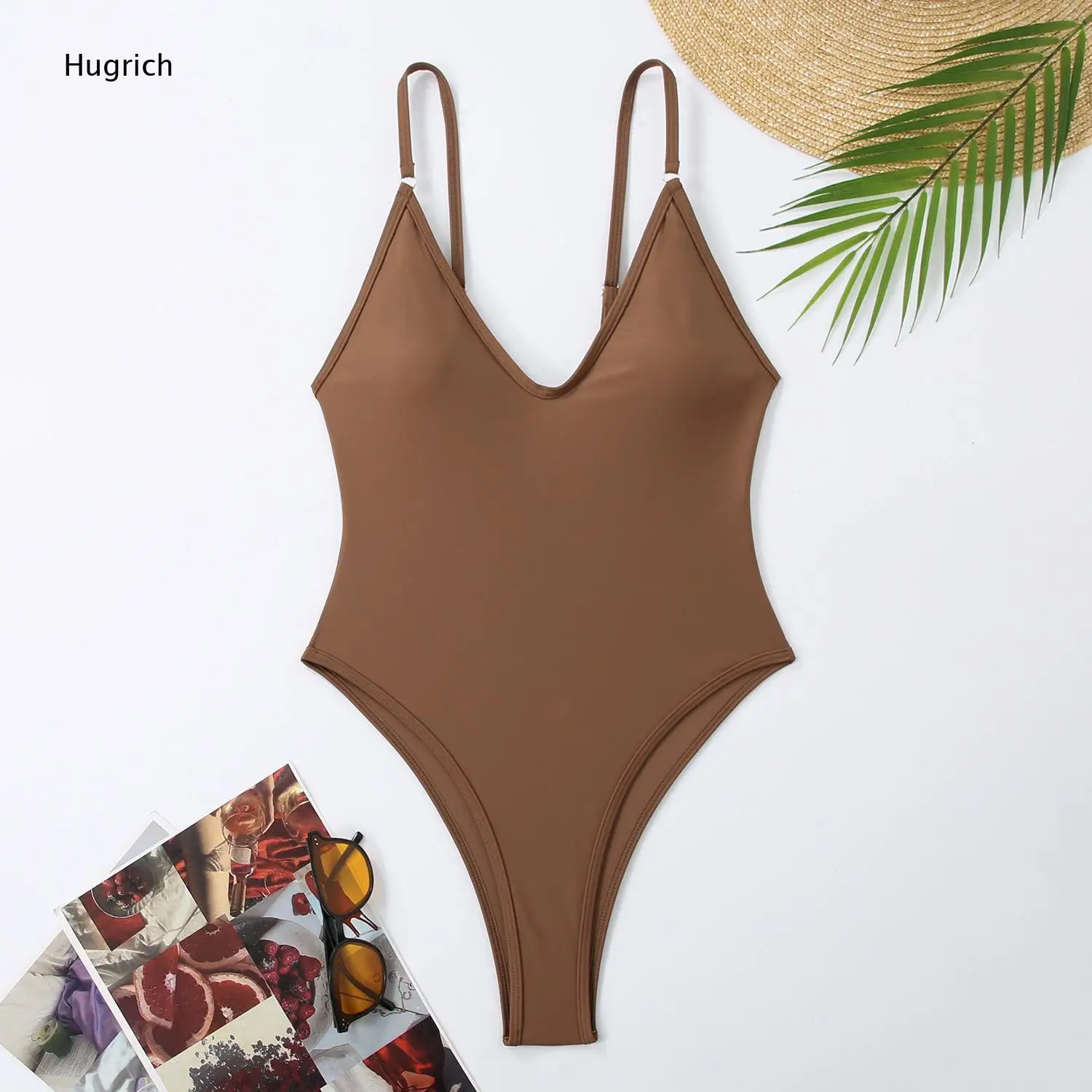 Deep V Adjustable Spaghetti Strap One Piece Swimsuit High Cut Solid Bathing Suit for Women Beach Summer Swimwear
Deep V Adjustable Spaghetti Strap One Piece Swimsuit High Cut Solid Bathing Suit for Women Beach Summer Swimwear