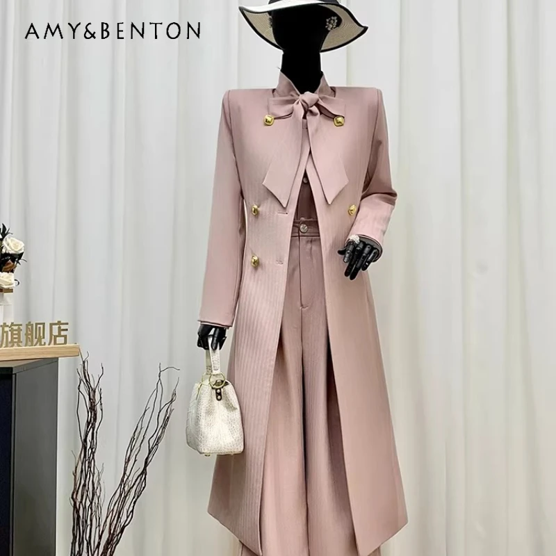 2026 Spring Autumn New Temperament Pink High Scarf Loose Women's Shirt Top Fashion Wide-leg Long Trousers Two-piece Sets Ladies
2026 Spring Autumn New Temperament Pink High Scarf Loose Women's Shirt Top Fashion Wide-leg Long Trousers Two-piece Sets Ladies