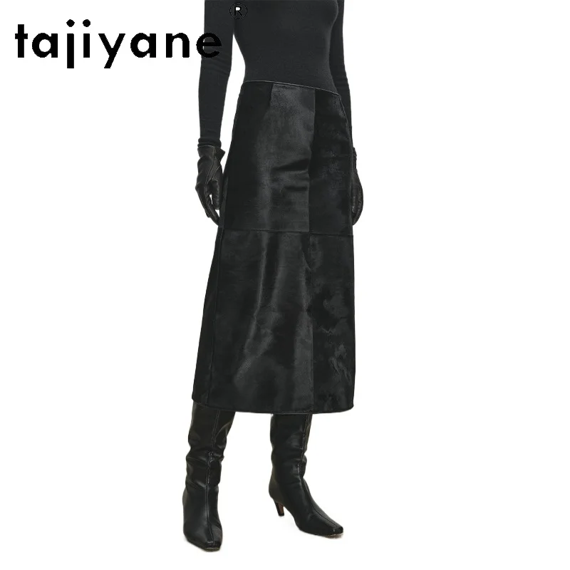 TAJIYANE 100% Cowhide Midi Skirts for Women Luxury Calfskin Fur Skirts Elegant A-line Split Design Skirt 2026 Spring Clothes 스커트
TAJIYANE 100% Cowhide Midi Skirts for Women Luxury Calfskin Fur Skirts Elegant A-line Split Design Skirt 2026 Spring Clothes 스커트