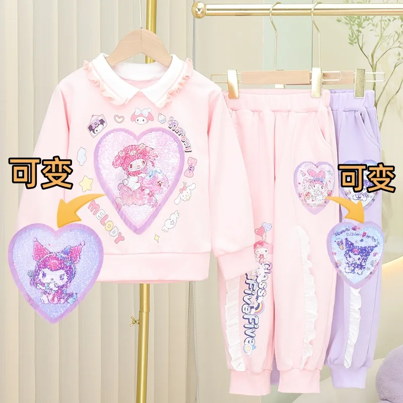 Spring Autumn My Melody Anime Kawaii Sanrio Anime Fashion Sports Hoodie Pants Two-Piece Cute Kuromi Clothing Gifts for Kids
Spring Autumn My Melody Anime Kawaii Sanrio Anime Fashion Sports Hoodie Pants Two-Piece Cute Kuromi Clothing Gifts for Kids
