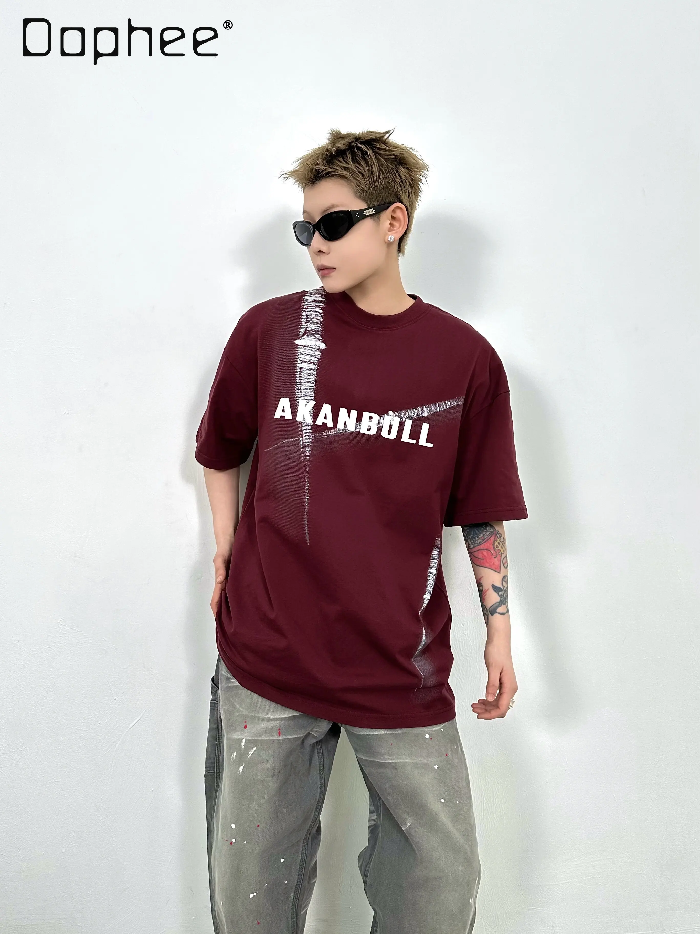 2026 Summer New American Streetwear Men's Letter Print Loose Casual Cotton Round Neck Short Sleeve Black White Red T-Shirt
2026 Summer New American Streetwear Men's Letter Print Loose Casual Cotton Round Neck Short Sleeve Black White Red T-Shirt
