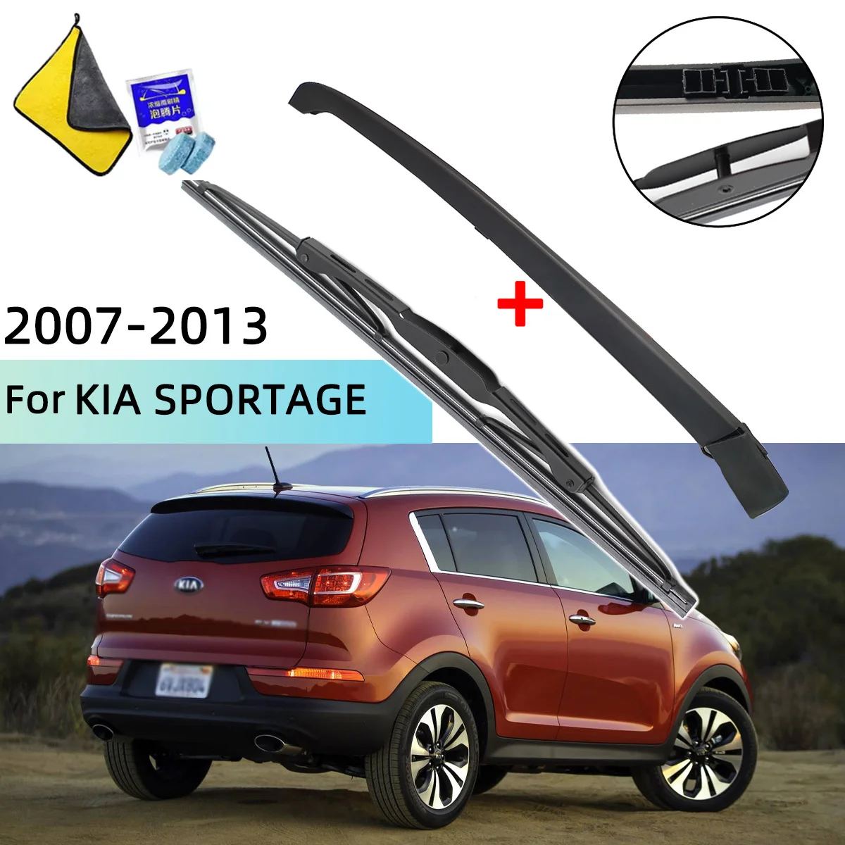 Fits For KIA SPORTAGE 2007--2013 Rear Windscreen Wiper Blade Wiper Arm Windscreen Windshield Wipers Brushes Cleaning Accessorie
Fits For KIA SPORTAGE 2007--2013 Rear Windscreen Wiper Blade Wiper Arm Windscreen Windshield Wipers Brushes Cleaning Accessorie