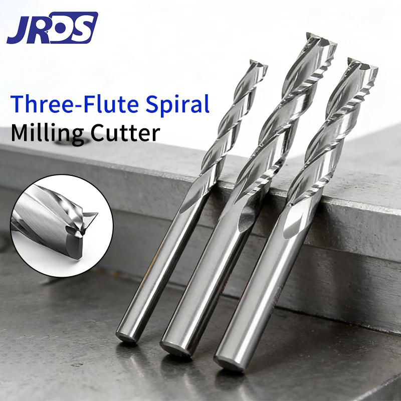 JRDS Uncoated Tungsten Carbide 3Flute Spiral Router Bit 3.175 4 6 8 10 12mm Shank CNC Wood Carving Tool for MDF Cutting Grooving
JRDS Uncoated Tungsten Carbide 3Flute Spiral Router Bit 3.175 4 6 8 10 12mm Shank CNC Wood Carving Tool for MDF Cutting Grooving
