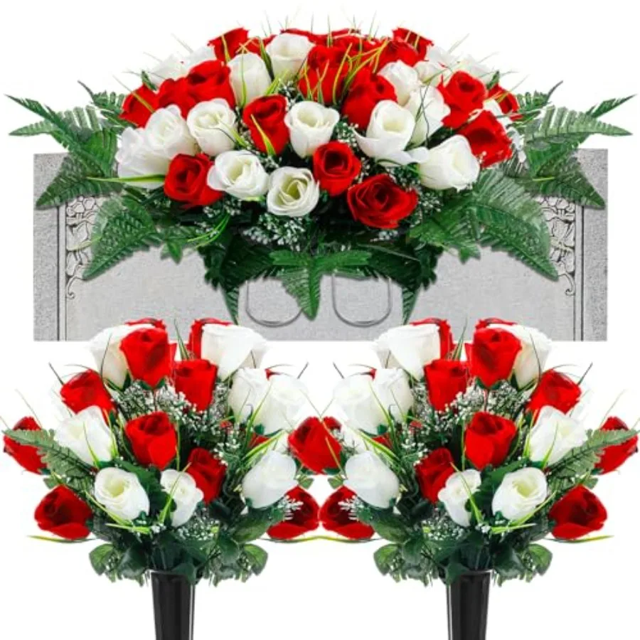 3 Pcs Artificial Cemetery Flower Set Cemetery Flowers Saddle Flowers Rose Bouquets with Vase 1 Saddle and 2 Memorial Bouquets f
3 Pcs Artificial Cemetery Flower Set Cemetery Flowers Saddle Flowers Rose Bouquets with Vase 1 Saddle and 2 Memorial Bouquets f