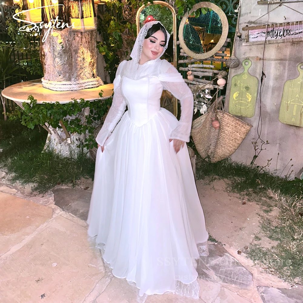 SSYTENS Modest O Neck Long Sleeves Wedding Dress Nikkah Muslim Long Bridal Dress Saudi Arabia Customized Dubai Vestidos Noivas
SSYTENS Modest O Neck Long Sleeves Wedding Dress Nikkah Muslim Long Bridal Dress Saudi Arabia Customized Dubai Vestidos Noivas