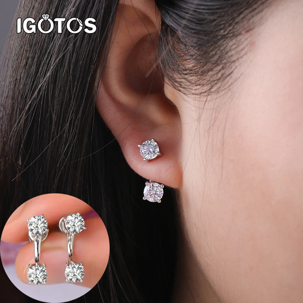 IGOTOS 2cttw Dangle Drop Moissanite Earrings for Women 925 Sterling Silver Two Stone Round Diamond Stud Earrings Party Jewelry
IGOTOS 2cttw Dangle Drop Moissanite Earrings for Women 925 Sterling Silver Two Stone Round Diamond Stud Earrings Party Jewelry