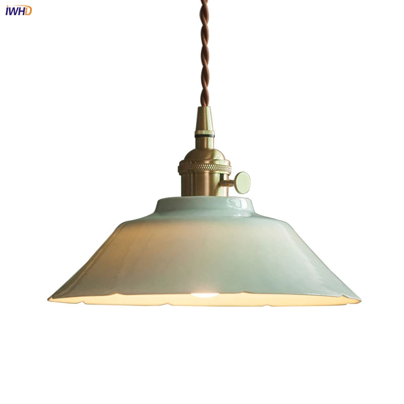 IWHD Green Glazed Ceramic Pendant Light LED Vintage Dining Room Hanglamp LED Bulb Included Pendant Lamp 90V-260V Lampara Techo
IWHD Green Glazed Ceramic Pendant Light LED Vintage Dining Room Hanglamp LED Bulb Included Pendant Lamp 90V-260V Lampara Techo