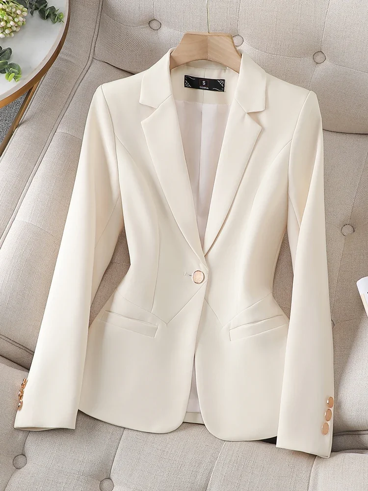 Office Ladies Formal Blazer Women Beige Coffee Black Female Work Business Wear Slim Jacket For Autumn Winter RFFE-1987
Office Ladies Formal Blazer Women Beige Coffee Black Female Work Business Wear Slim Jacket For Autumn Winter RFFE-1987