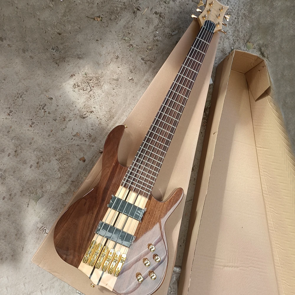 Walnut 6 Strings S Electric Bass Guitar with Rosewood Fretboard Neck Through Body
Walnut 6 Strings S Electric Bass Guitar with Rosewood Fretboard Neck Through Body